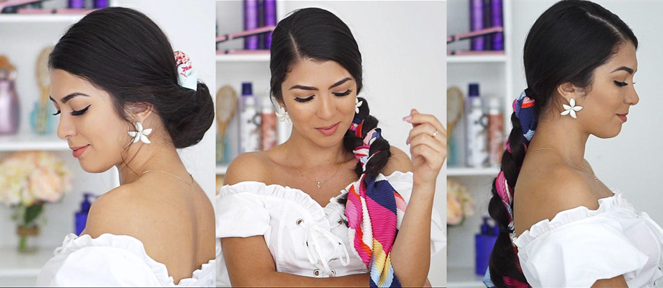 Colorful hairstyles with scarves